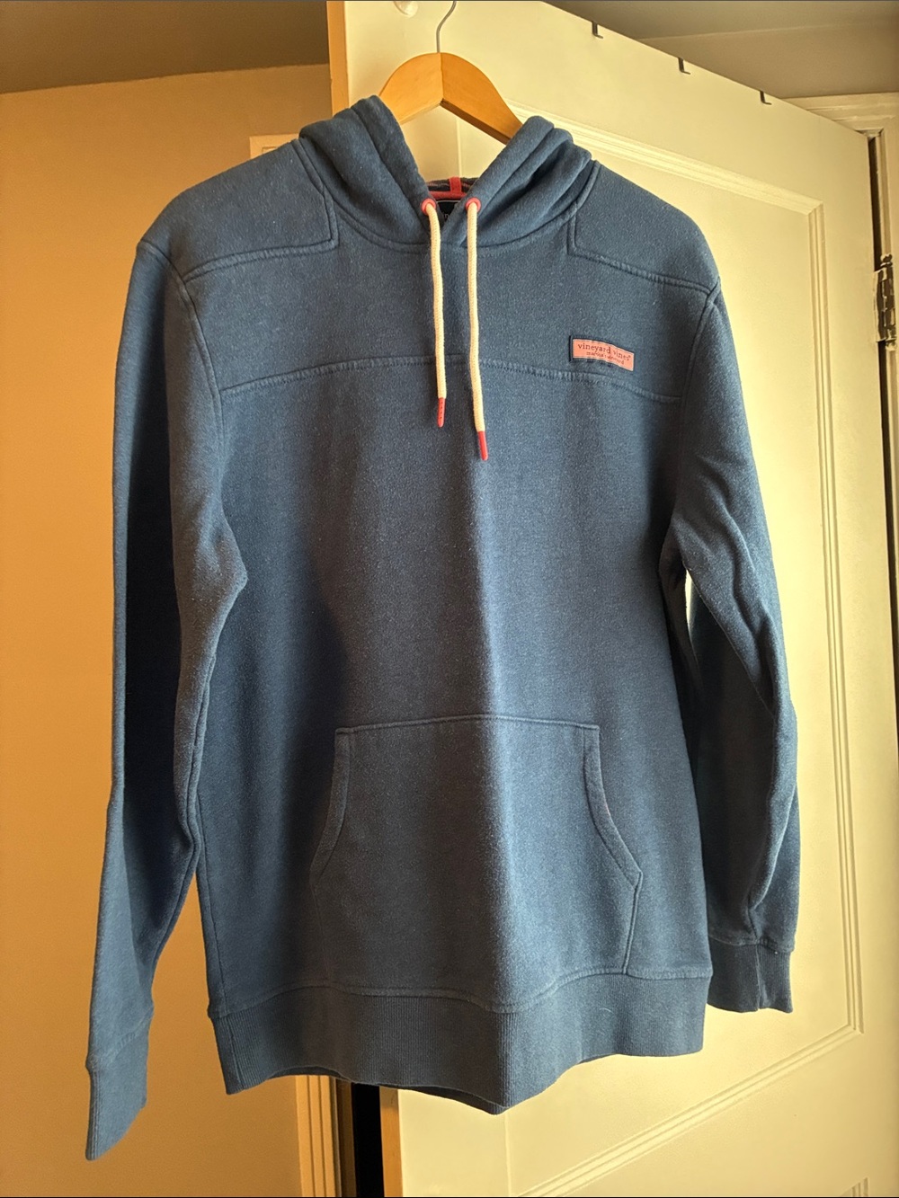 Vineyard Vines Navy Blue Hooded Pullover with Contrast Drawcords